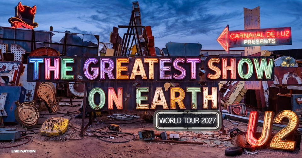 Imagen oficial de The Greatest Show on Earth World Tour 2027 de U2